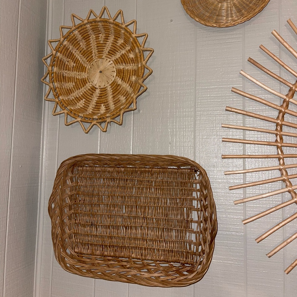 6 piece boho wall baskets